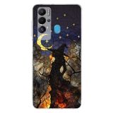 PrintiFy Tecno Pova Neo ile Uyumlu Vitray Cadı Saati Tasarımlı Şeffaf Silikon Kılıf