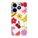 PrintiFy Tecno Spark 10 Pro ile Uyumlu Water Color 5 Kamera Korumalı Şeffaf Kılıf