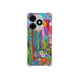 PrintiFy Tecno Spark 20 ile Uyumlu Düşlerin Dansı serisi Folklorik Bahçe Tasarımlı Uv Baskılı Köşe Korumalı Antişok Kılıf