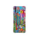 PrintiFy Tecno Spark 7t ile Uyumlu Düşlerin Dansı serisi Folklorik Bahçe Tasarımlı Uv Baskılı Köşe Korumalı Antişok Kılıf