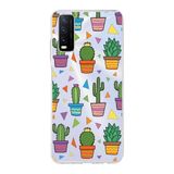 PrintiFy Vivo Y20 ile Uyumlu 1mm Slim Fit Water Color 4 Baskılı Şeffaf Kılıf