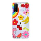 PrintiFy Vivo Y20 ile Uyumlu 1mm Slim Fit Water Color 5 Baskılı Şeffaf Kılıf