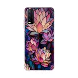 PrintiFy Vivo Y20 ile Uyumlu Vitray Sessiz Lotus Tasarımlı Şeffaf Silikon Kılıf
