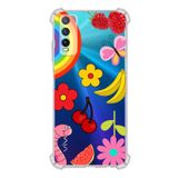 PrintiFy Vivo Y20 Uyumlu Water Color 5 Baskılı Şeffaf Köşe Korumalı Antişok Kılıf
