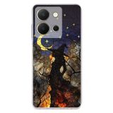 PrintiFy Vivo Y36 ile Uyumlu Vitray Cadı Saati Tasarımlı Şeffaf Silikon Kılıf