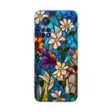 PrintiFy Xiaomi Mi 10 T ile Uyumlu Vitray Mavi Bahar Tasarımlı Şeffaf Silikon Kılıf
