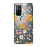 PrintiFy Xiaomi Mi 10T ile Uyumlu Kapak Çiçek Tasarımlı 1mm Fit Şeffaf Silikon Kılıf