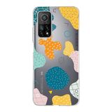 PrintiFy Xiaomi Mi 10T ile Uyumlu Kapak Geometrik Şekiller Tasarımlı 1mm Fit Şeffaf Silikon Kılıf