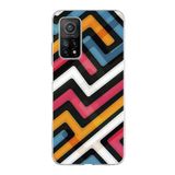 PrintiFy Xiaomi Mi 10T ile Uyumlu Kapak Labirent Grafiti Tasarımlı 1mm Fit Şeffaf Silikon Kılıf