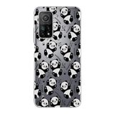 PrintiFy Xiaomi Mi 10T ile Uyumlu Kapak Panda Tasarımlı 1mm Fit Şeffaf Silikon Kılıf