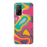PrintiFy Xiaomi Mi 10T ile Uyumlu Kapak Renkli Desen B Turuncu Tasarımlı 1mm Fit Şeffaf Silikon Kılıf