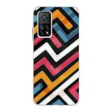 PrintiFy Xiaomi Mi 10T Pro ile Uyumlu Kapak Labirent Grafiti Tasarımlı 1mm Fit Şeffaf Silikon Kılıf