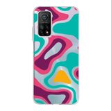 PrintiFy Xiaomi Mi 10T Pro ile Uyumlu Kapak Renkli Desen A Kırmızı Tasarımlı 1mm Fit Şeffaf Silikon Kılıf