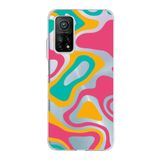 PrintiFy Xiaomi Mi 10T Pro ile Uyumlu Kapak Renkli Desen B Turuncu Tasarımlı 1mm Fit Şeffaf Silikon Kılıf