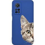 Printify Xiaomi Mi 10T Pro Uyumlu Lansman Kılıf Catface Tasarımlı Içi Kadife Kapak-Lacivert