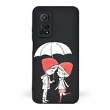 Printify Xiaomi Mi 10T Uyumlu Lansman Kılıf Aşk Tasarımlı Içi Kadife Kapak-Siyah