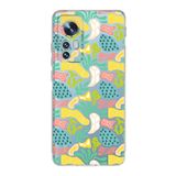PrintiFy Xiaomi Mi 12 Pro ile Uyumlu Kapak Memphis Desen - 3 Tasarımlı 1mm Fit Şeffaf Silikon Kılıf