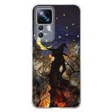 PrintiFy Xiaomi Mi 12T Pro ile Uyumlu Vitray Cadı Saati Tasarımlı Şeffaf Silikon Kılıf