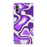 PrintiFy Xiaomi Mi 8 ile Uyumlu Kapak Renkli Desen F Mor Tasarımlı 1mm Fit Şeffaf Silikon Kılıf
