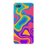 PrintiFy Xiaomi Mi 8 Lite ile Uyumlu Kapak Renkli Desen B Turuncu Tasarımlı 1mm Fit Şeffaf Silikon Kılıf
