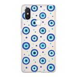 PrintiFy Xiaomi Mi 8 SE ile Uyumlu 1mm Slim Fit Nazar Boncuğu 1 Baskılı Şeffaf Kılıf
