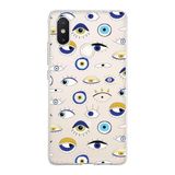 PrintiFy Xiaomi Mi 8 SE ile Uyumlu 1mm Slim Fit Nazar Boncuğu 2 Baskılı Şeffaf Kılıf