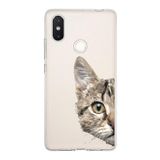 PrintiFy Xiaomi Mi 8 SE ile Uyumlu Kapak Catface Tasarımlı 1mm Fit Şeffaf Silikon Kılıf