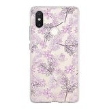 PrintiFy Xiaomi Mi 8 SE ile Uyumlu Kapak Floral Pudra Tasarımlı 1mm Fit Şeffaf Silikon Kılıf