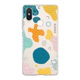 PrintiFy Xiaomi Mi 8 SE ile Uyumlu Kapak Geometrik Şekiller Tasarımlı 1mm Fit Şeffaf Silikon Kılıf