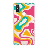 PrintiFy Xiaomi Mi 8 SE ile Uyumlu Kapak Renkli Desen B Turuncu Tasarımlı 1mm Fit Şeffaf Silikon Kılıf