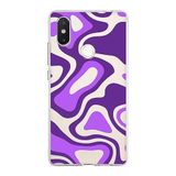 PrintiFy Xiaomi Mi 8 SE ile Uyumlu Kapak Renkli Desen F Mor Tasarımlı 1mm Fit Şeffaf Silikon Kılıf