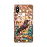 PrintiFy Xiaomi Mi 8 SE ile Uyumlu Vitray Bilge Kuzgun Tasarımlı Şeffaf Silikon Kılıf
