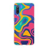 PrintiFy Xiaomi Mi 9 ile Uyumlu Kapak Renkli Desen B Turuncu Tasarımlı 1mm Fit Şeffaf Silikon Kılıf