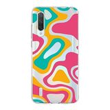 PrintiFy Xiaomi Mi 9 Lite ile Uyumlu Kapak Renkli Desen B Turuncu Tasarımlı 1mm Fit Şeffaf Silikon Kılıf