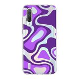PrintiFy Xiaomi Mi 9 Lite ile Uyumlu Kapak Renkli Desen F Mor Tasarımlı 1mm Fit Şeffaf Silikon Kılıf