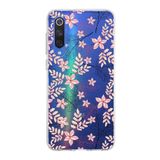 PrintiFy Xiaomi Mi 9 SE ile Uyumlu Kapak Floral Kırmızı Tasarımlı 1mm Fit Şeffaf Silikon Kılıf