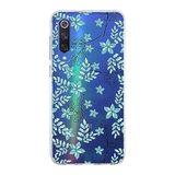 PrintiFy Xiaomi Mi 9 SE ile Uyumlu Kapak Floral Su Yeşili Tasarımlı 1mm Fit Şeffaf Silikon Kılıf
