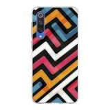 PrintiFy Xiaomi Mi 9 SE ile Uyumlu Kapak Labirent Grafiti Tasarımlı 1mm Fit Şeffaf Silikon Kılıf