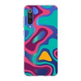 PrintiFy Xiaomi Mi 9 SE ile Uyumlu Kapak Renkli Desen A Kırmızı Tasarımlı 1mm Fit Şeffaf Silikon Kılıf
