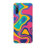 PrintiFy Xiaomi Mi 9 SE ile Uyumlu Kapak Renkli Desen B Turuncu Tasarımlı 1mm Fit Şeffaf Silikon Kılıf