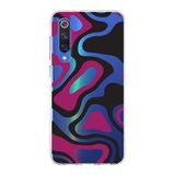 PrintiFy Xiaomi Mi 9 SE ile Uyumlu Kapak Renkli Desen D Siyah Tasarımlı 1mm Fit Şeffaf Silikon Kılıf