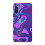 PrintiFy Xiaomi Mi 9 SE ile Uyumlu Kapak Renkli Desen F Mor Tasarımlı 1mm Fit Şeffaf Silikon Kılıf