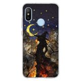 PrintiFy Xiaomi Mi A2 Lite ile Uyumlu Vitray Cadı Saati Tasarımlı Şeffaf Silikon Kılıf
