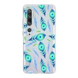 PrintiFy Xiaomi Mi Note 10 ile Uyumlu 1mm Slim Fit Nazar Boncuğu 3 Baskılı Şeffaf Kılıf
