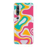 PrintiFy Xiaomi Mi Note 10 ile Uyumlu Kapak Renkli Desen B Turuncu Tasarımlı 1mm Fit Şeffaf Silikon Kılıf