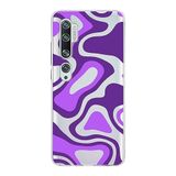 PrintiFy Xiaomi Mi Note 10 ile Uyumlu Kapak Renkli Desen F Mor Tasarımlı 1mm Fit Şeffaf Silikon Kılıf