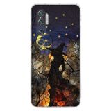 PrintiFy Xiaomi Mi Note 10 ile Uyumlu Vitray Cadı Saati Tasarımlı Şeffaf Silikon Kılıf