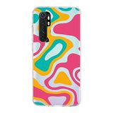 PrintiFy Xiaomi Mi Note 10 Lite ile Uyumlu Kapak Renkli Desen B Turuncu Tasarımlı 1mm Fit Şeffaf Silikon Kılıf