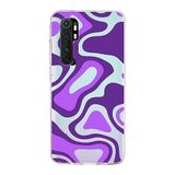 PrintiFy Xiaomi Mi Note 10 Lite ile Uyumlu Kapak Renkli Desen F Mor Tasarımlı 1mm Fit Şeffaf Silikon Kılıf