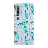 PrintiFy Xiaomi Mi Note 10 Pro ile Uyumlu 1mm Slim Fit Nazar Boncuğu 3 Baskılı Şeffaf Kılıf